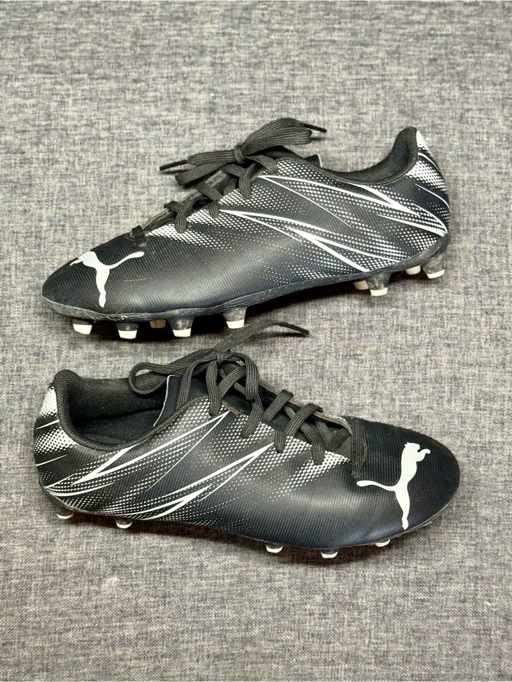 Puma Black and White Kids Soccer Cleats